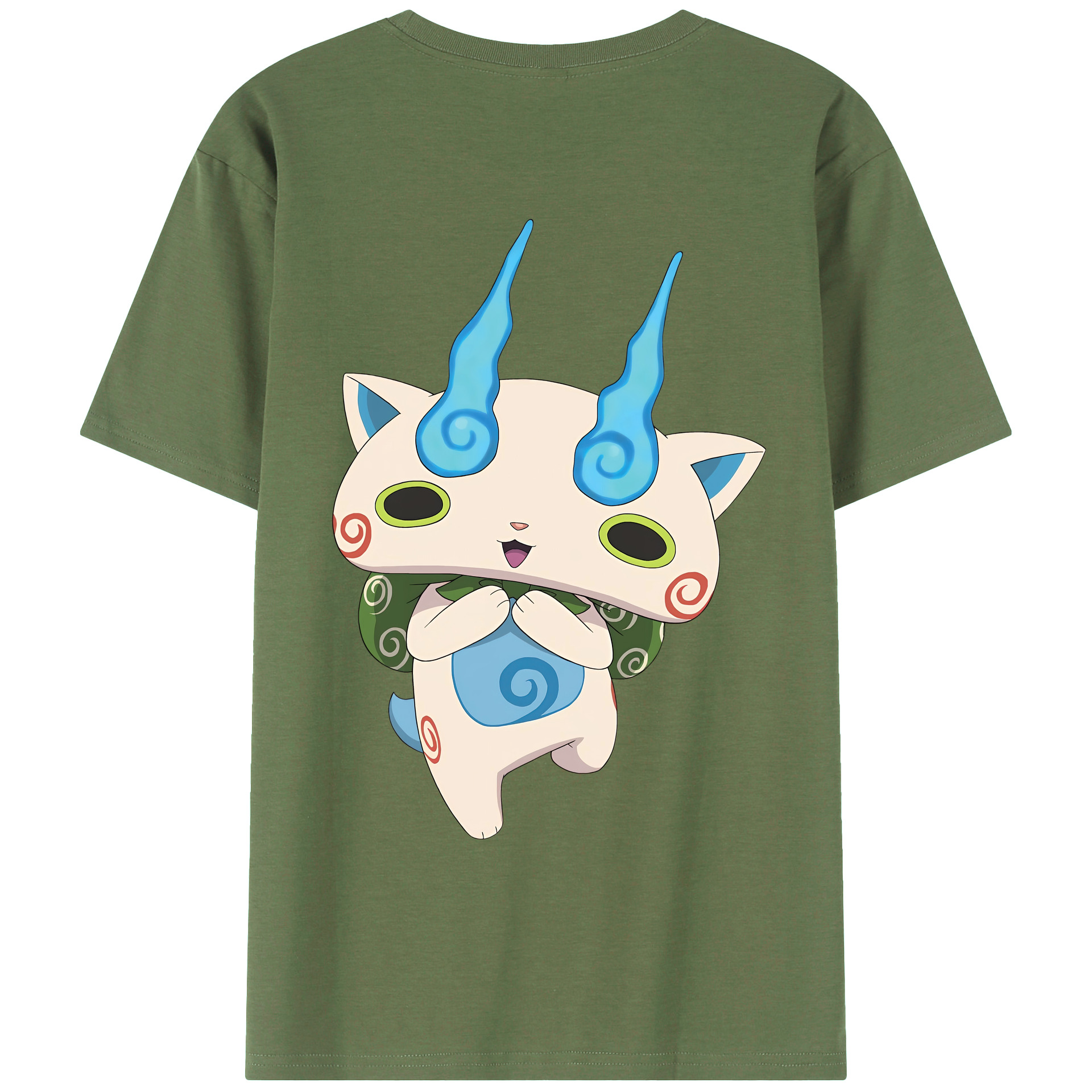 （画像用） 妖怪ウォッチ Yo-kai Watch 綿100％ メンズ半袖Tシャツ（バックプリント） 通気性